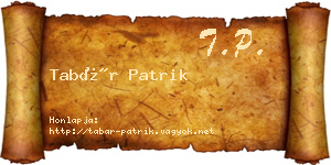 Tabár Patrik névjegykártya